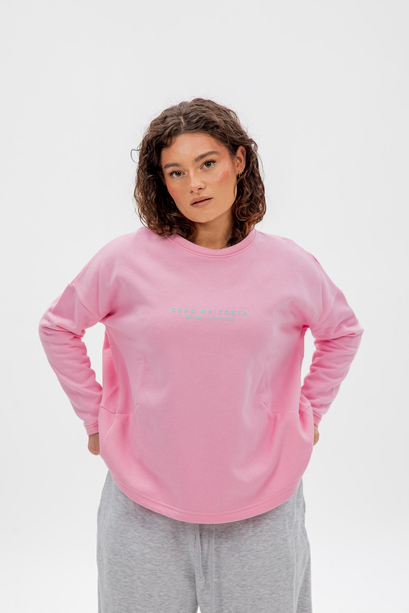 SUDADERA VIGO ROSA/VERDE AGUA SIN CENEFA