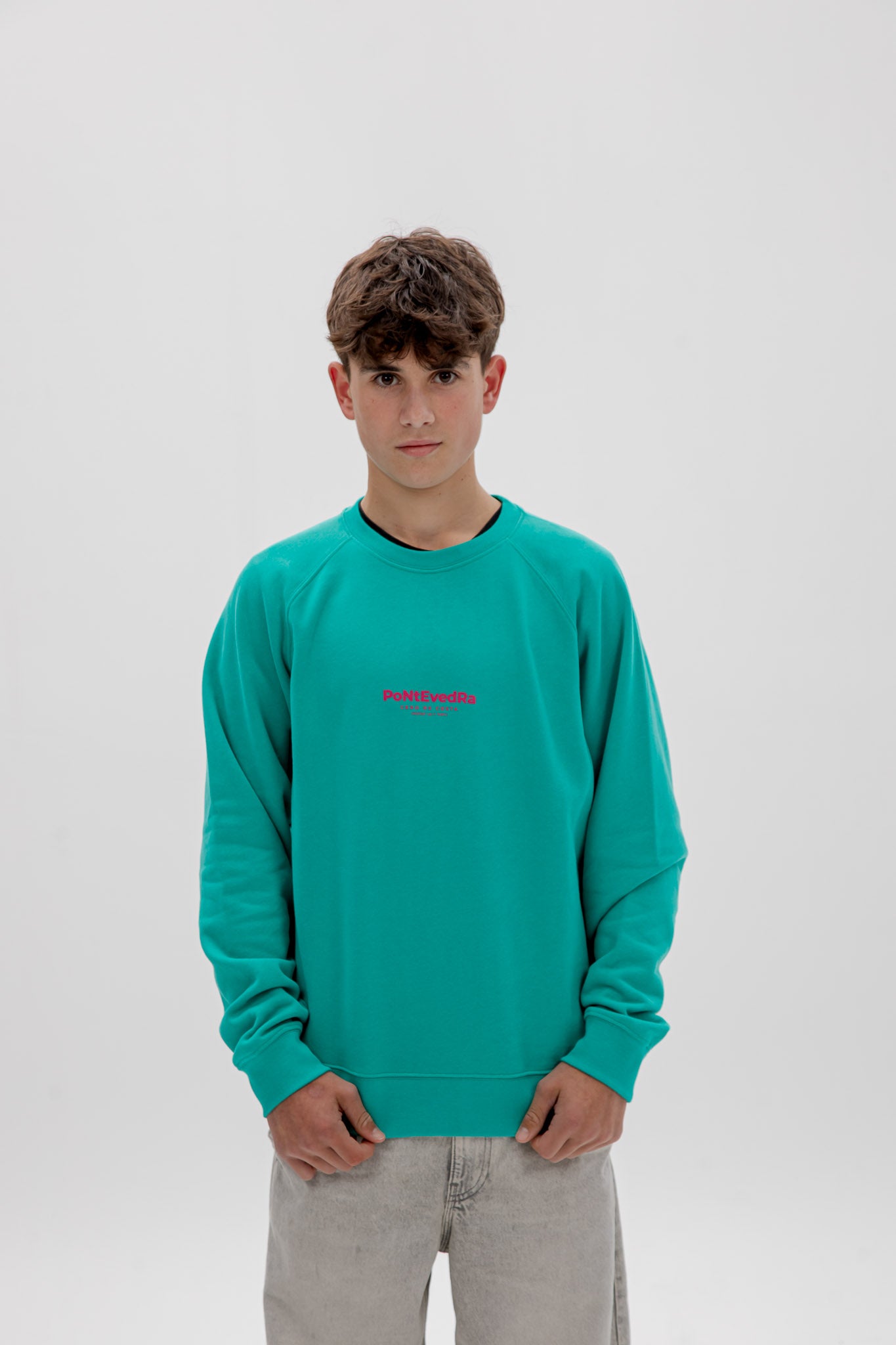SUDADERA VERDE/FUCSIA PONTEVEDRA
