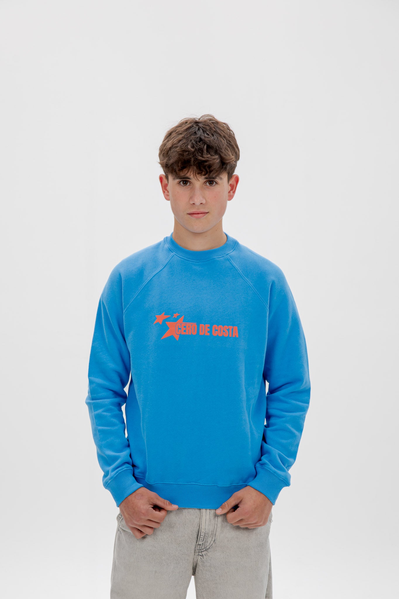 SUDADERA AZUL TIZA/ROSA "PLAYAS SURF ESTRELLAS"