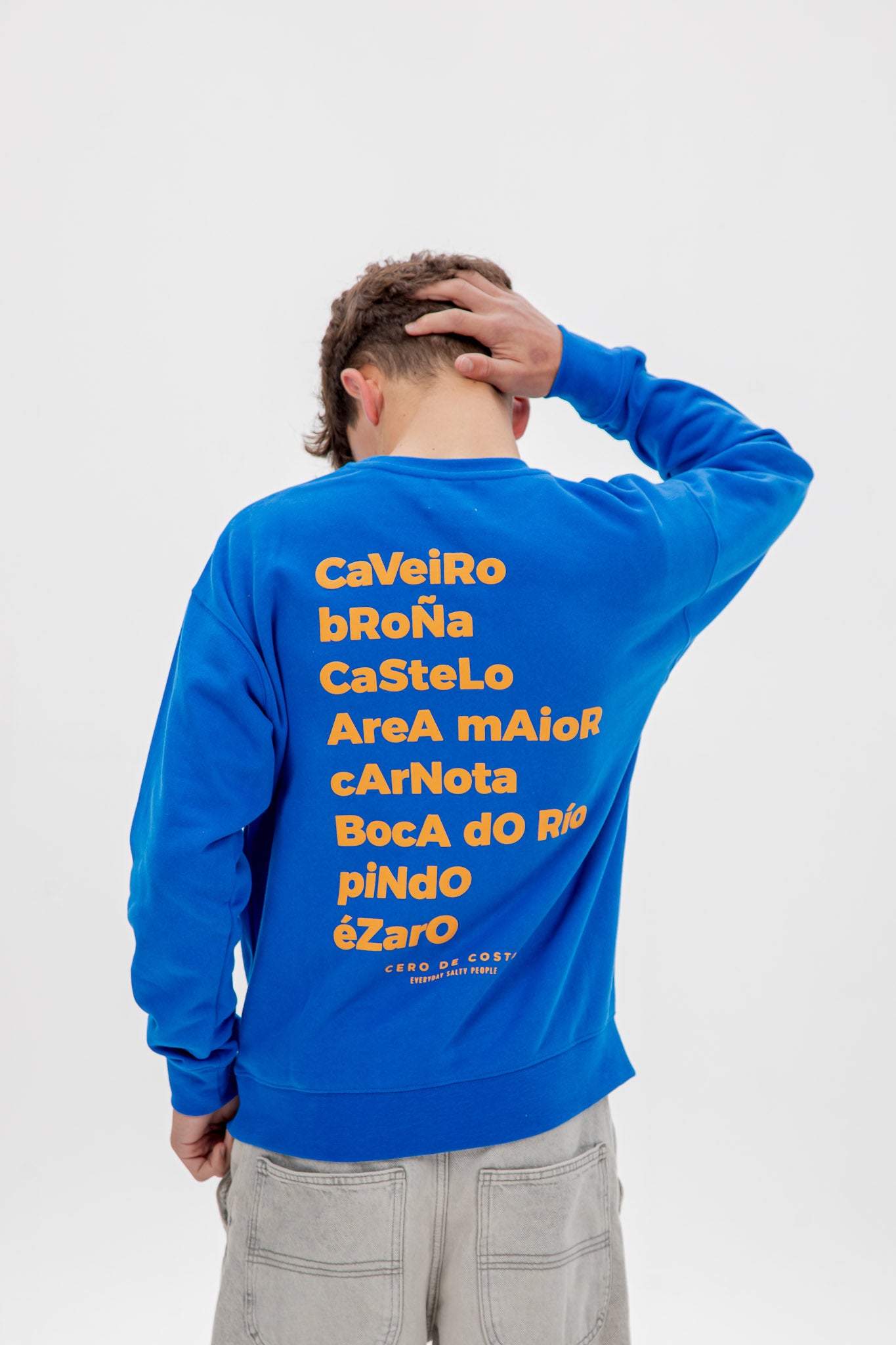 SUDADERA MUROS AZUL/NARANJA