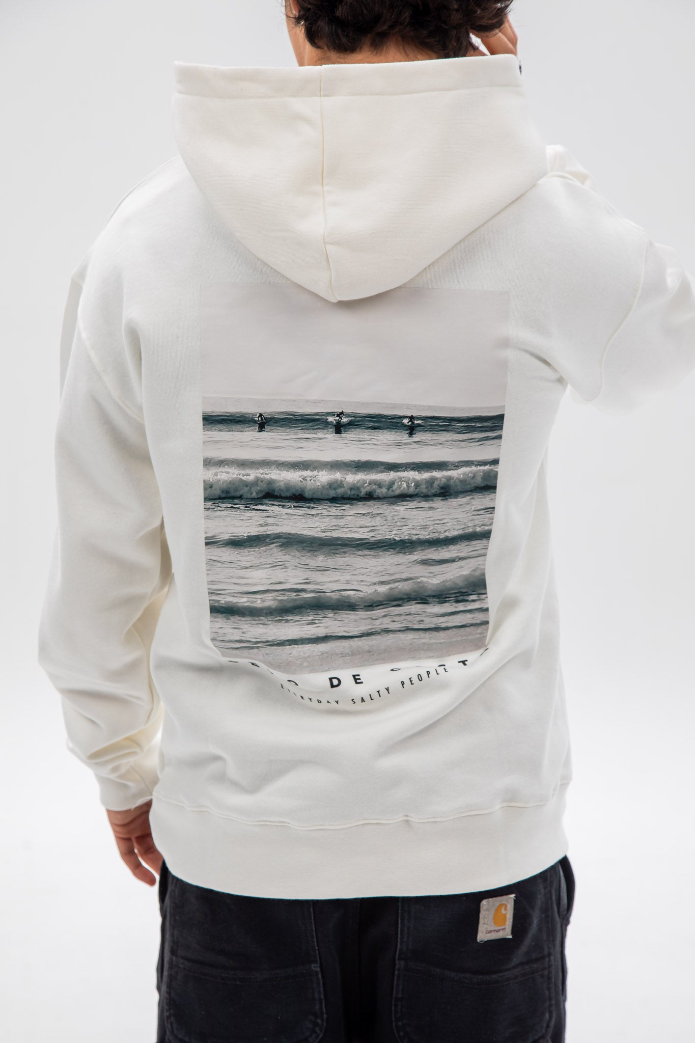 SUDADERA "PONTEDEUME" BLANCO FOTO CON CAPUCHA
