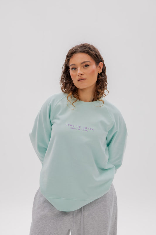 SUDADERA VERDE-AGUA/LILA "PLAYAS SURF"
