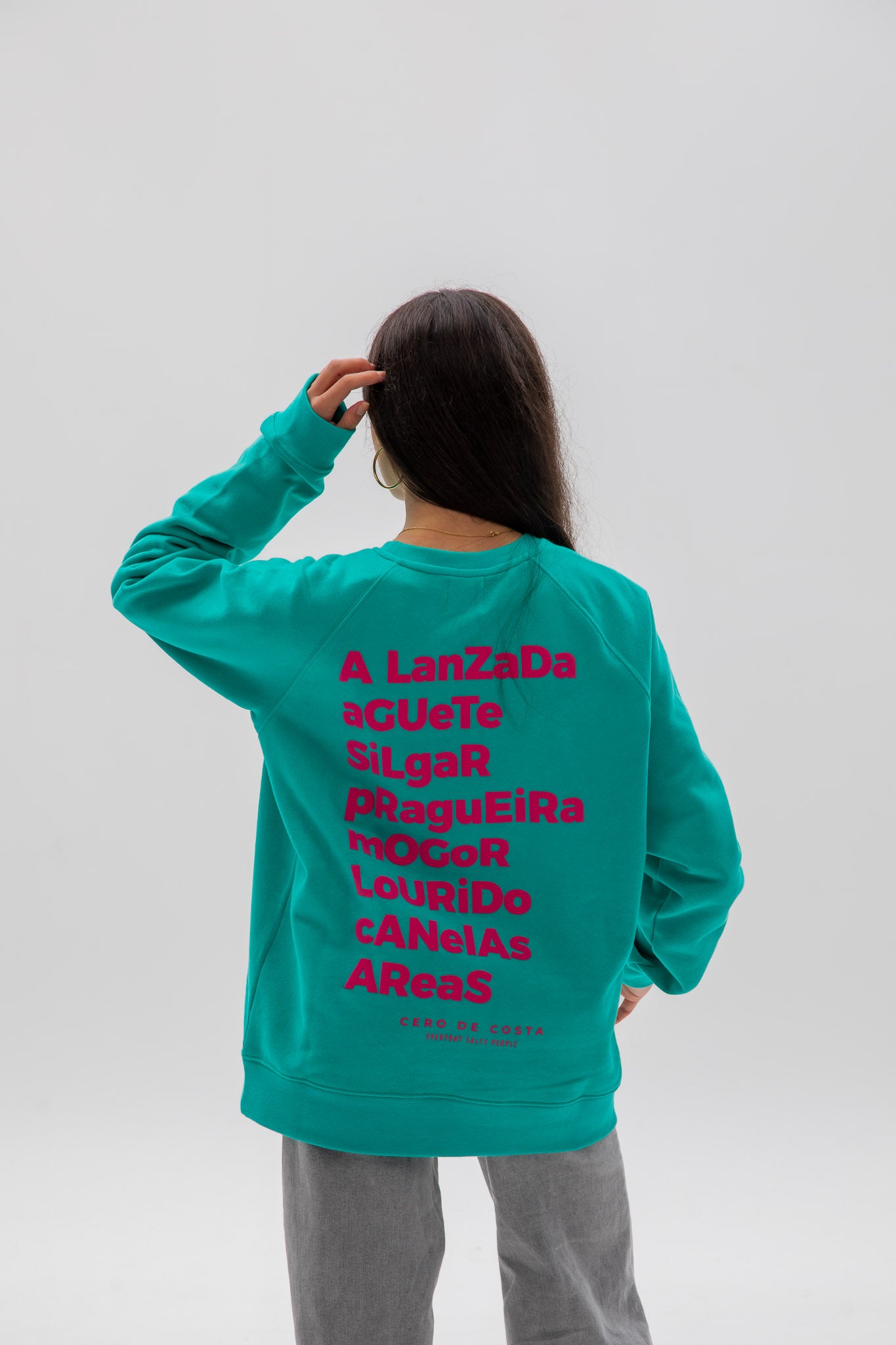 GREEN/FUCHSIA "PONTEVEDRA" SWEATSHIRT