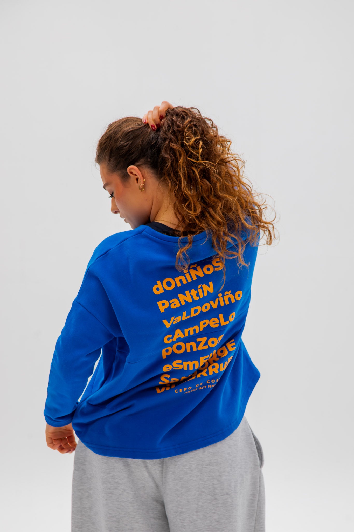 BLUE/ORANGE "FERROL" SWEATSHIRT WITHOUT BORDER