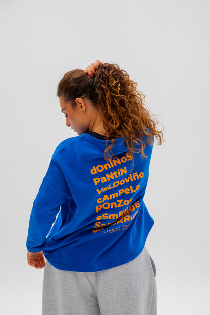 BLUE/ORANGE "FERROL" SWEATSHIRT WITHOUT BORDER
