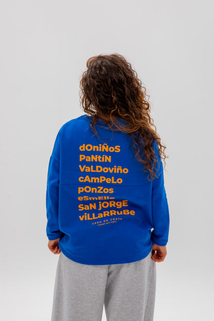 BLUE/ORANGE "FERROL" SWEATSHIRT WITHOUT BORDER