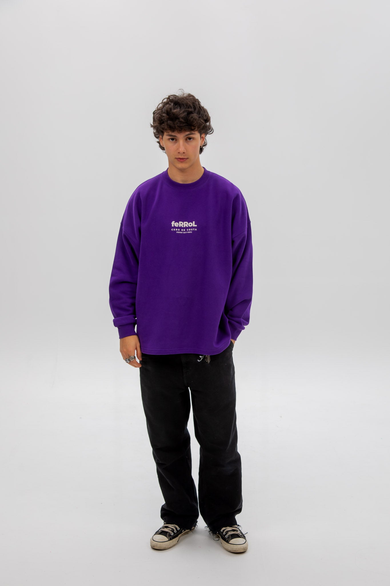 SUDADERA FERROL VIOLETA/BLANCO