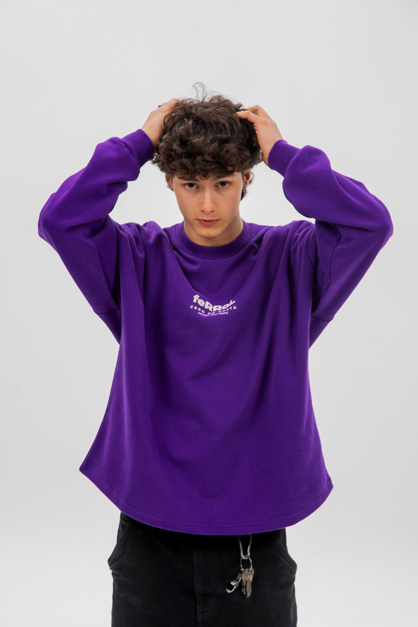 PURPLE/WHITE SWEATSHIRT "FERROL"