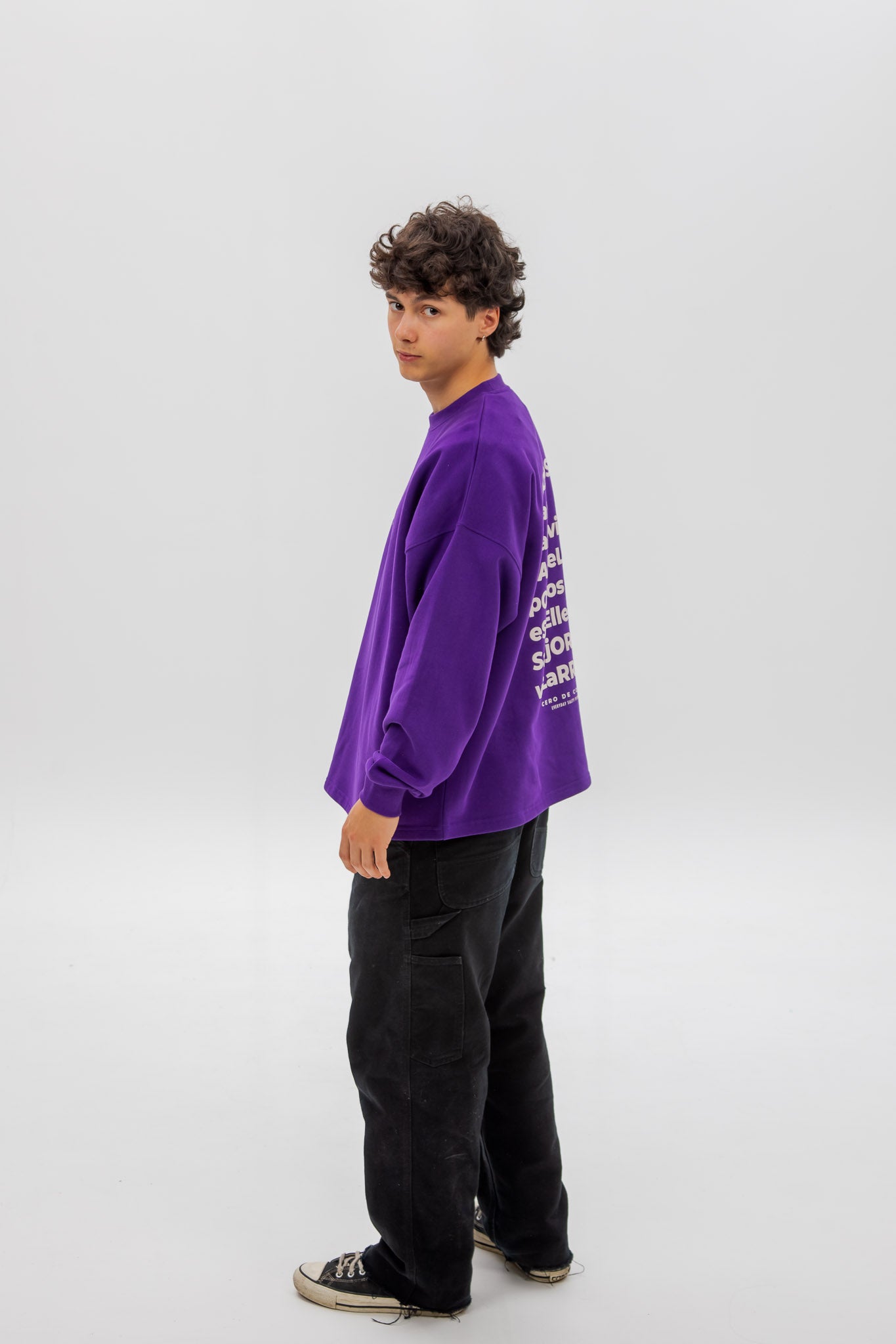 PURPLE/WHITE SWEATSHIRT "FERROL"