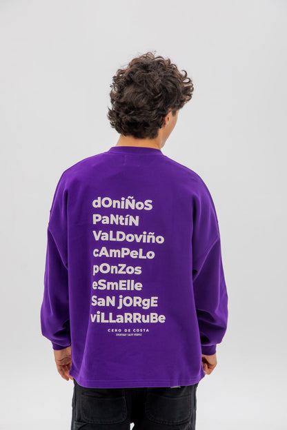 PURPLE/WHITE SWEATSHIRT "FERROL"