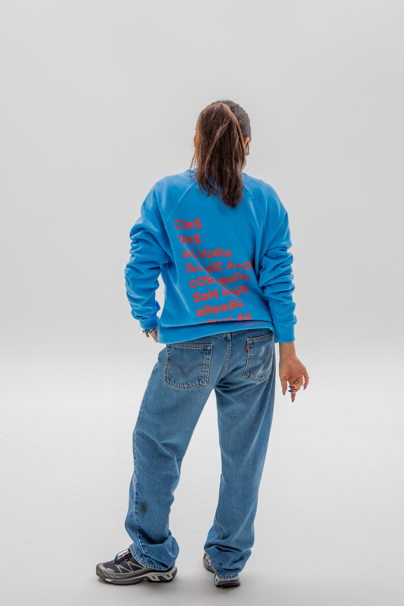 SUDADERA AZUL TIZA/ROSA "CÍES"