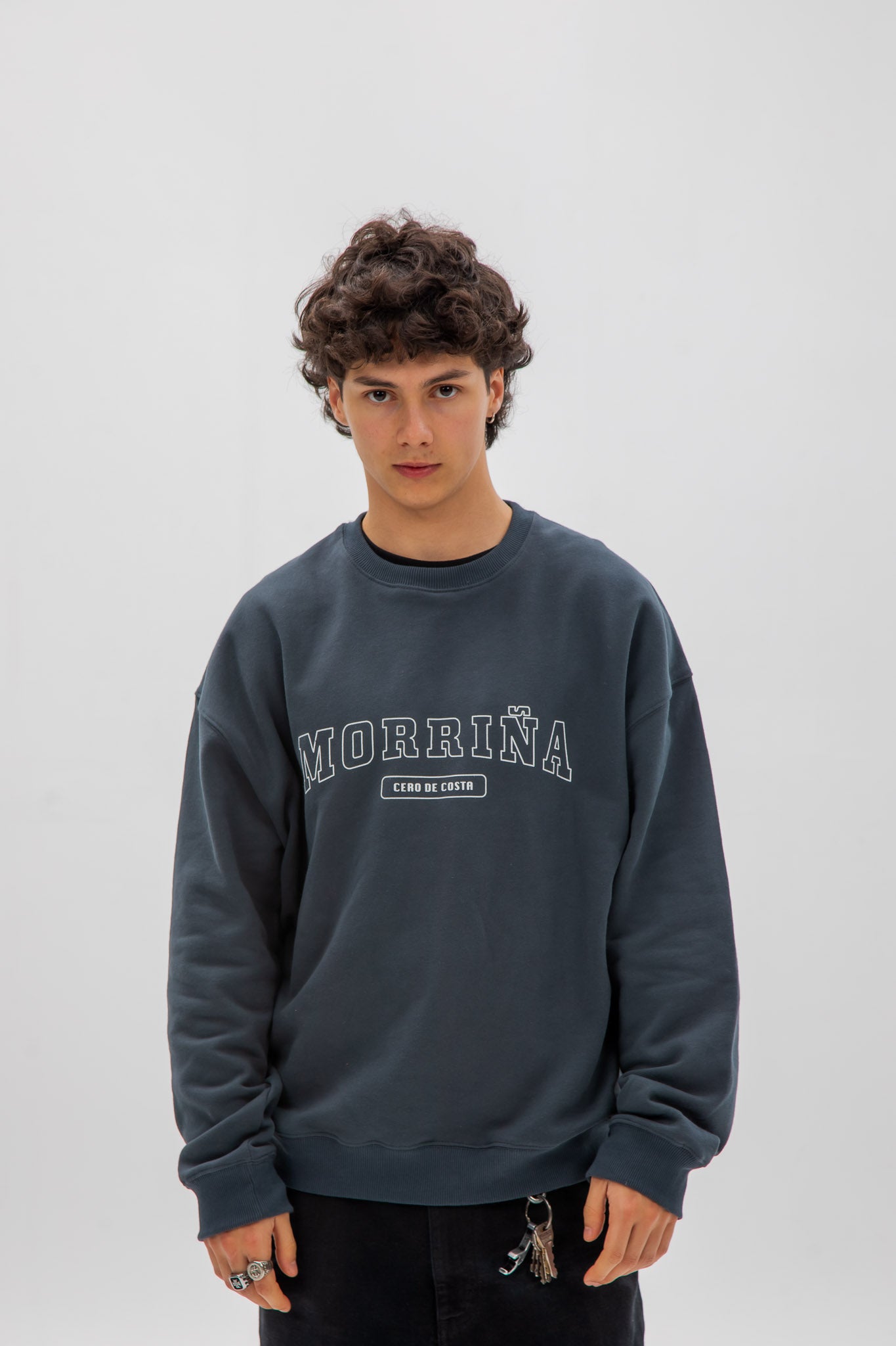 SUDADERA ANTRACITA/BLANCO 