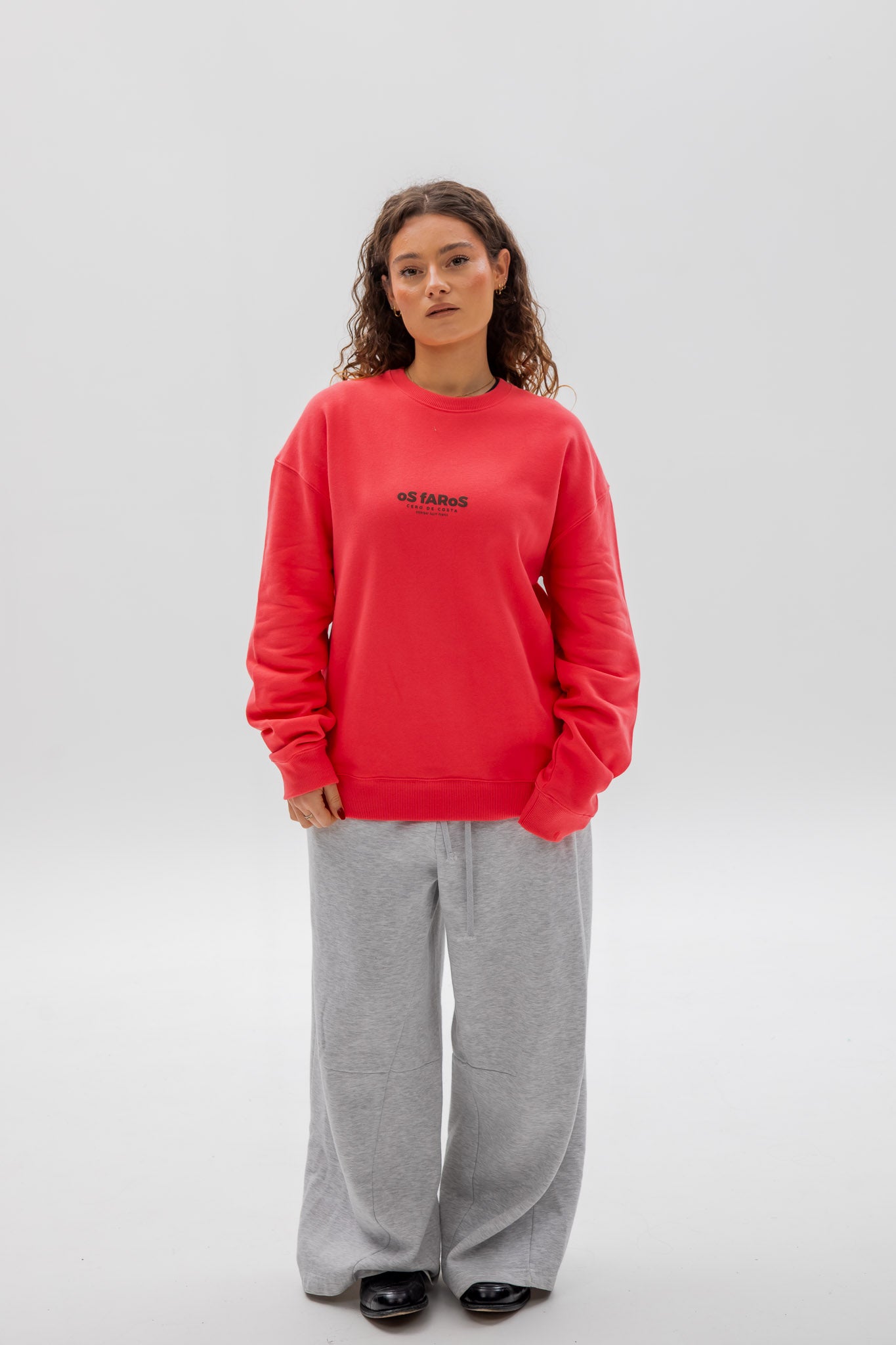 FUCHSIA/BROWN "OS FAROS" SWEATSHIRT