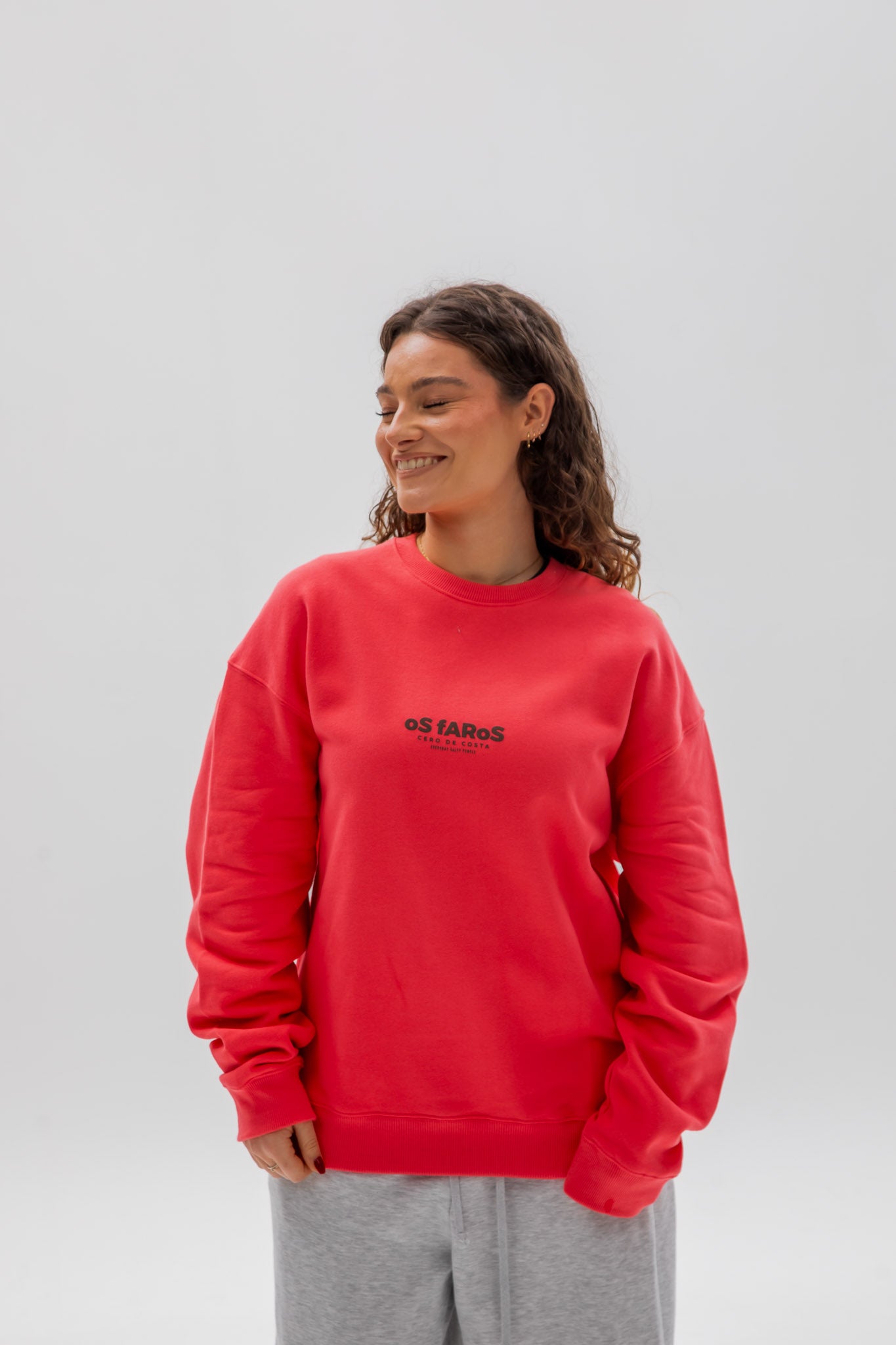 SUDADERA FUCSIA/MARRÓN "OS FAROS"