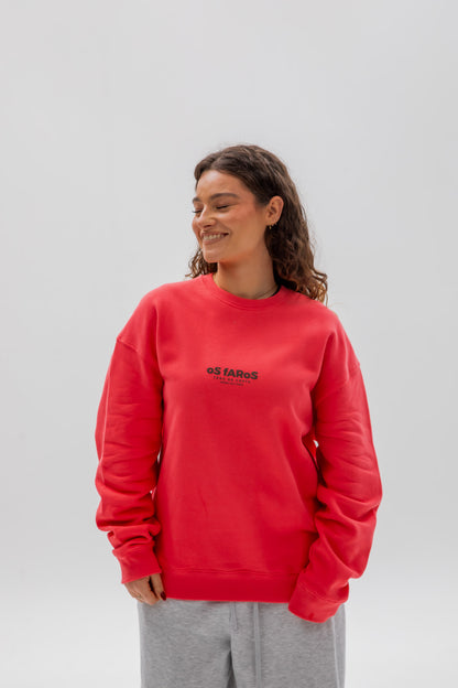FUCHSIA/BROWN "OS FAROS" SWEATSHIRT