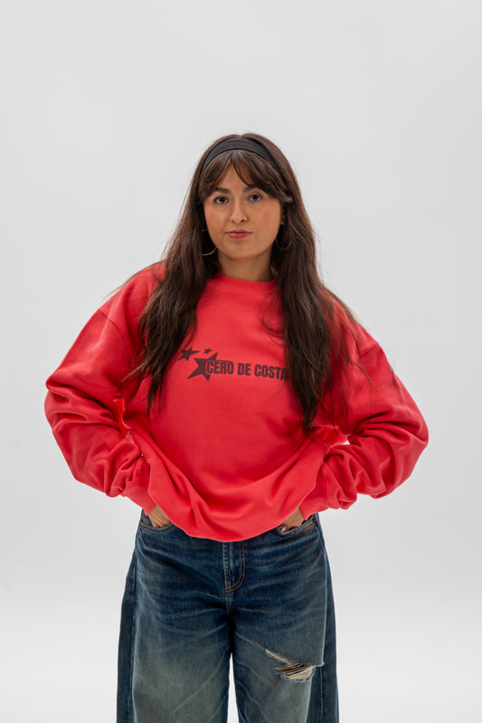 FUCHSIA/BROWN SWEATSHIRT "A CORUÑA" STAR