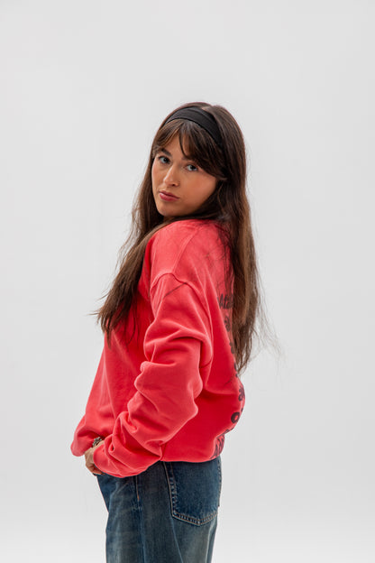 FUCHSIA/BROWN SWEATSHIRT "A CORUÑA" STAR