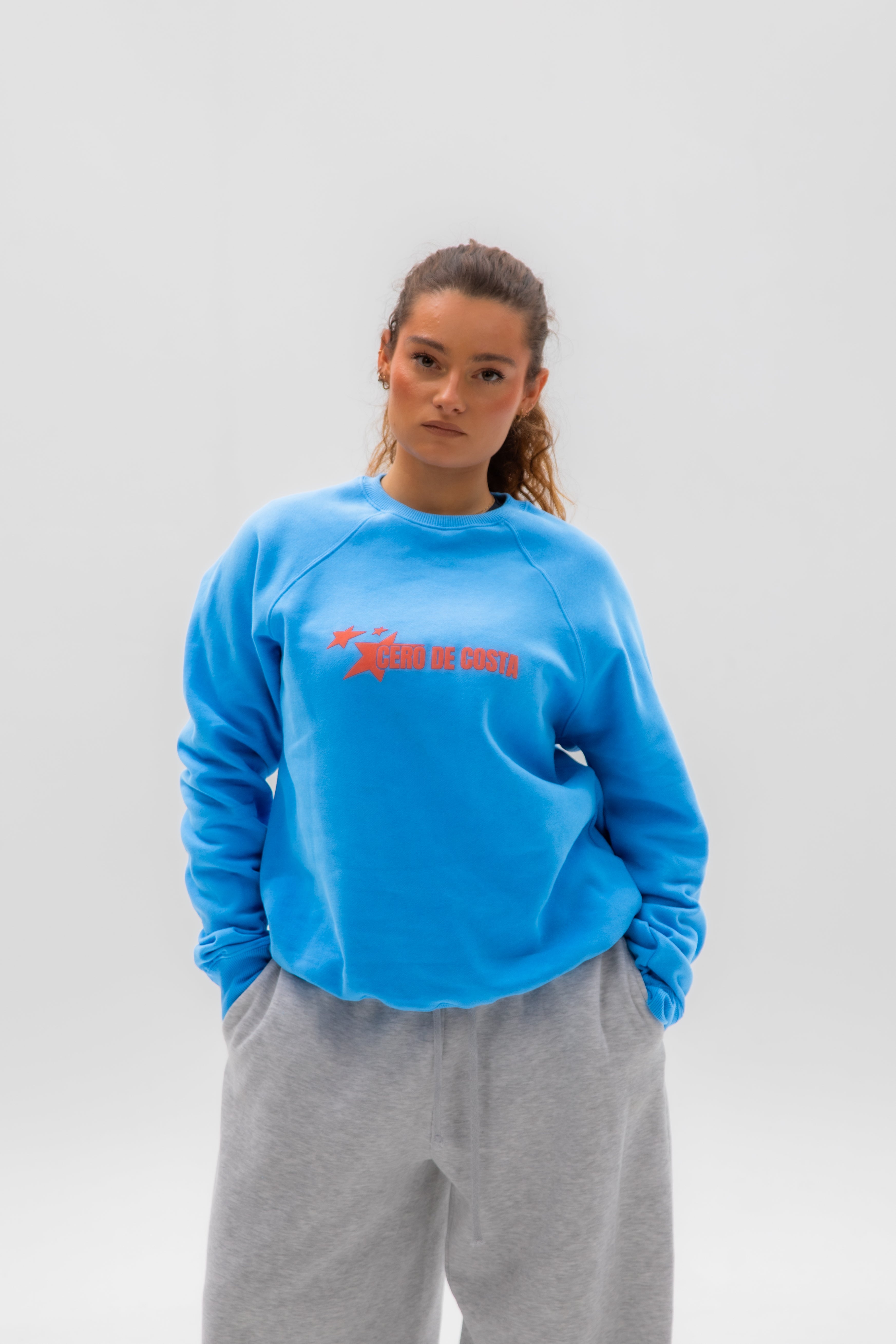 SUDADERA AZUL TIZA/ROSA "PLAYAS SURF ESTRELLAS"
