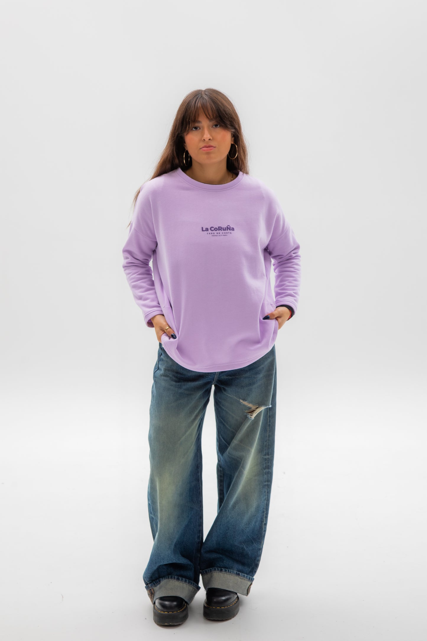 SUDADERA MALVA/VIOLETA "LA CORUÑA" SIN CENEFA