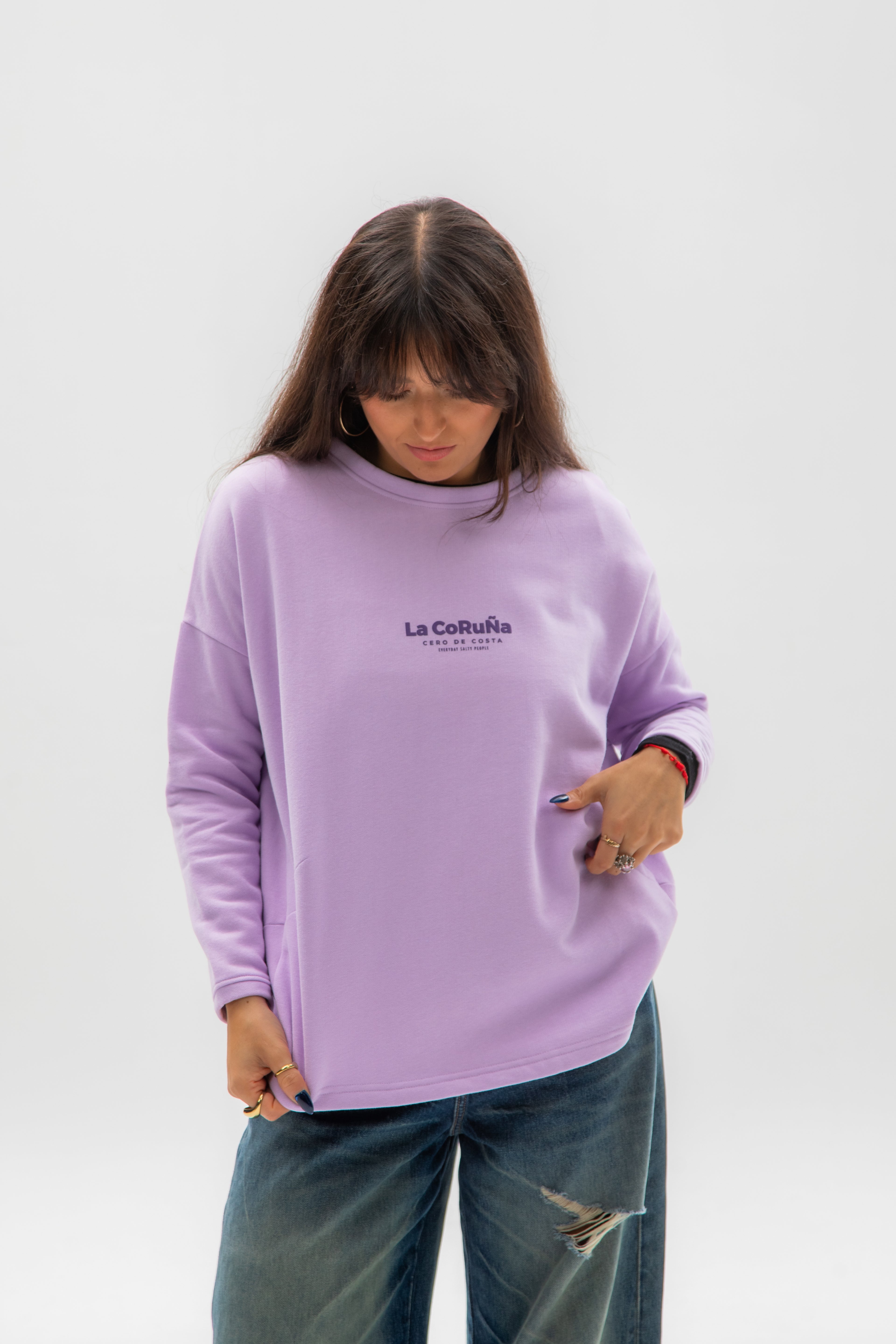 SUDADERA MALVA/VIOLETA "LA CORUÑA" SIN CENEFA