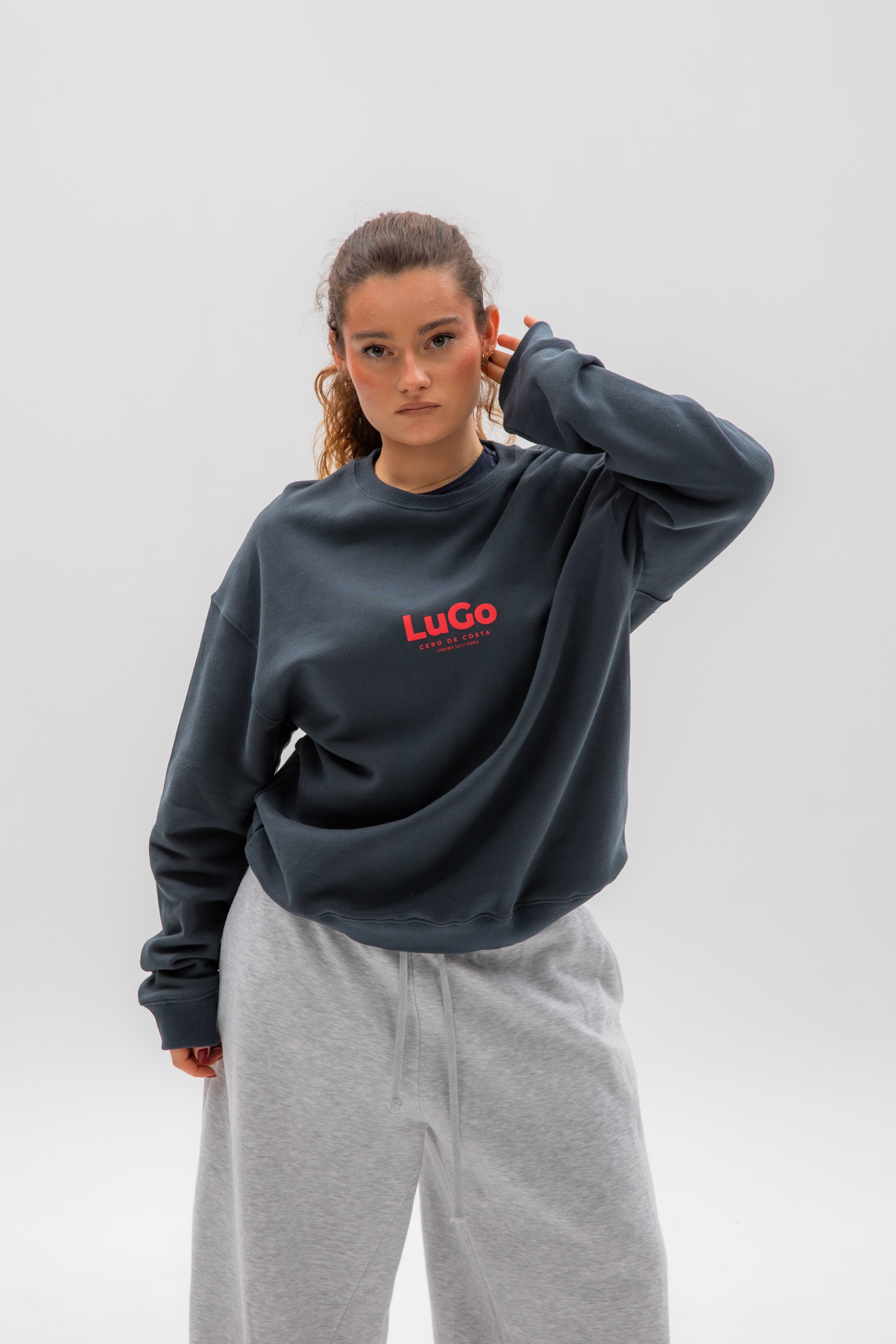 SUDADERA ANTRACITA/CORAL 