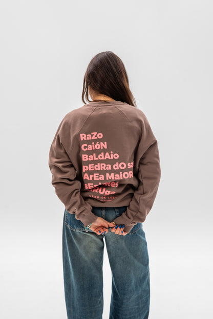 BROWN/PINK SWEATSHIRT "RAZO BEACHES"