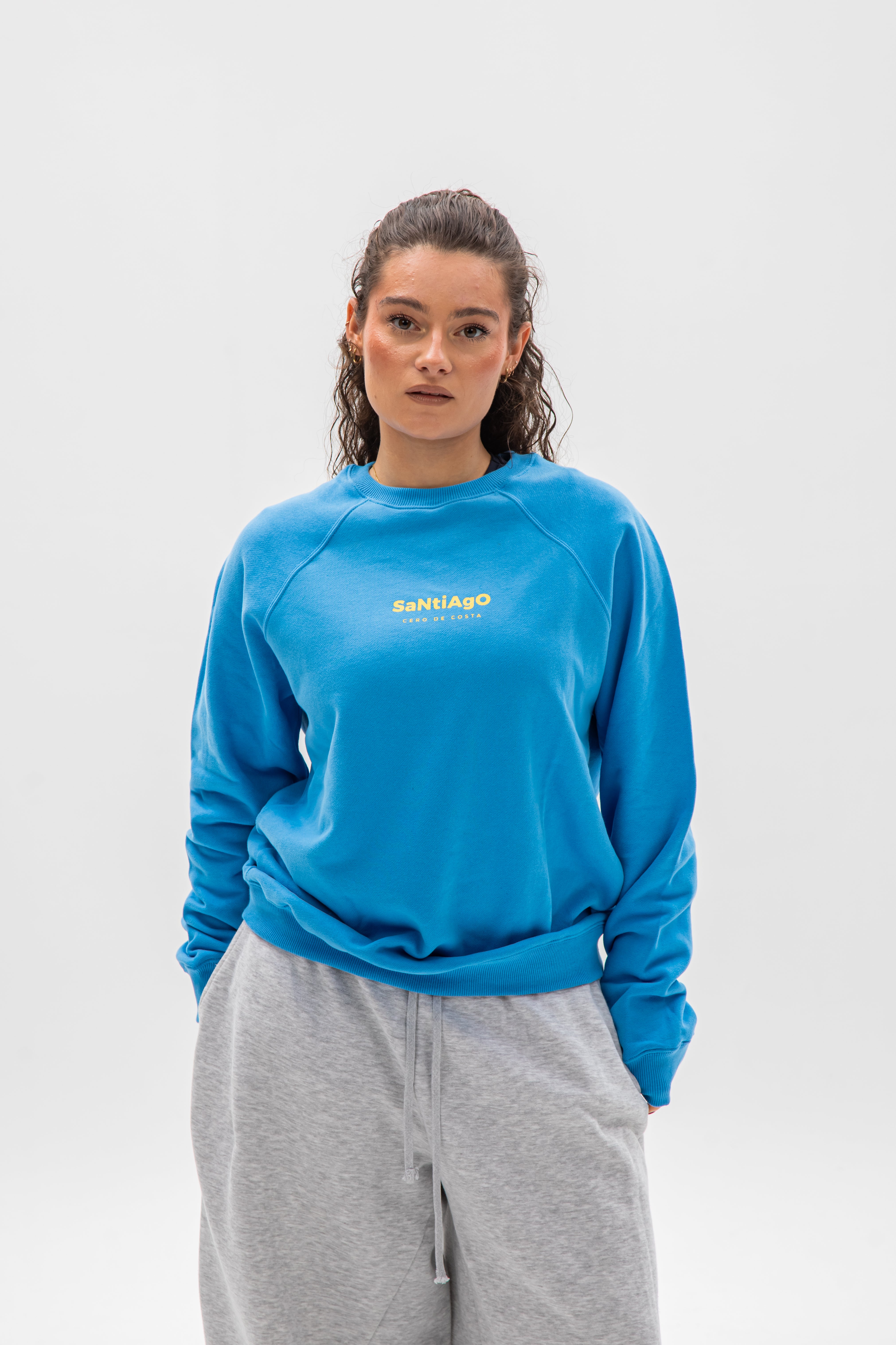 SUDADERA AZUL TIZA/AMARILLO "SANTIAGO"