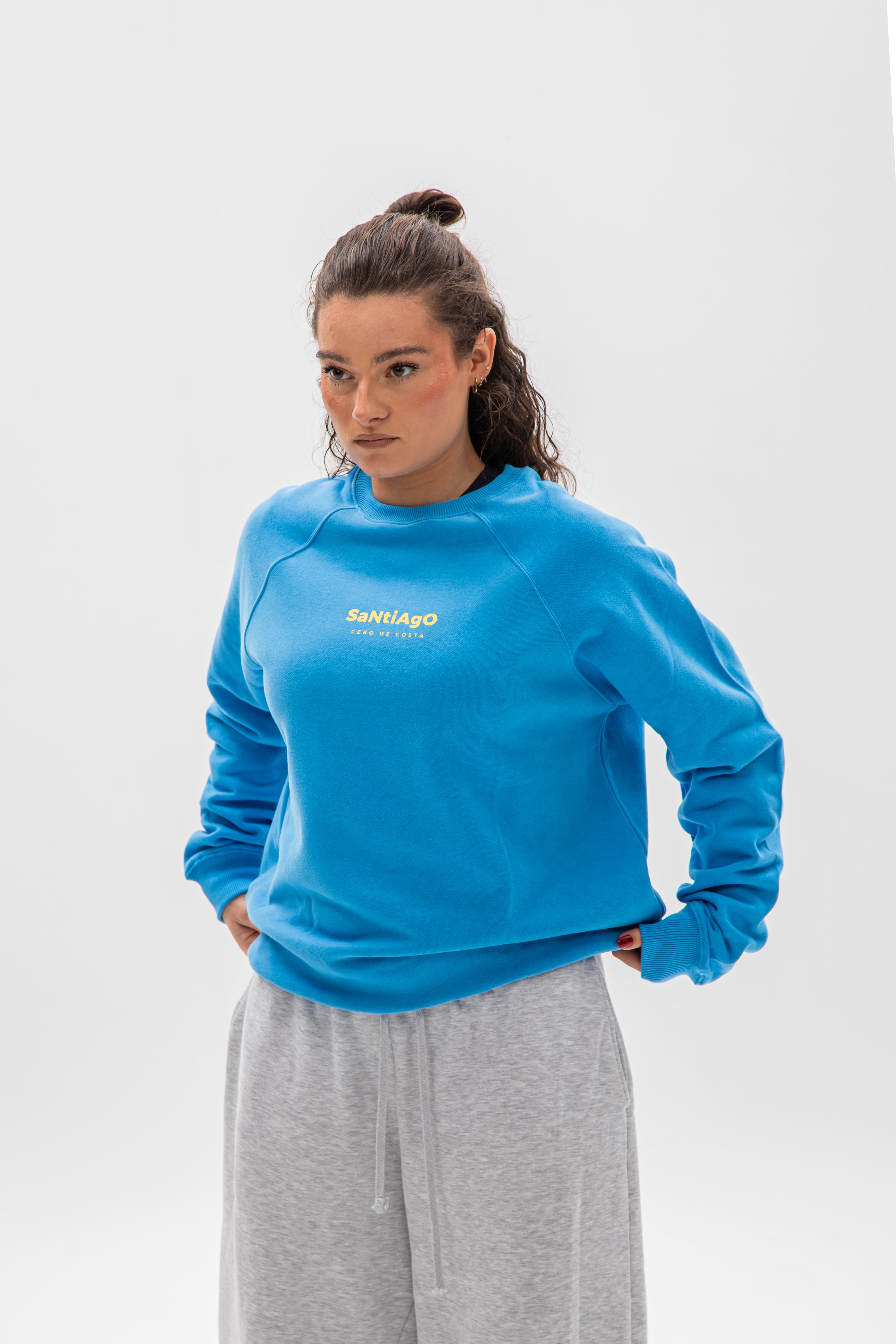 SUDADERA AZUL TIZA/AMARILLO "SANTIAGO"