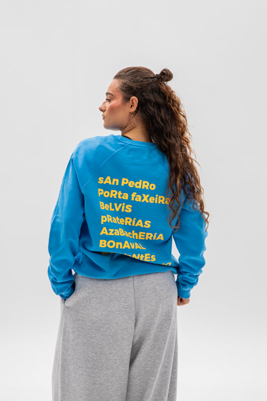 BLUE-CHALK/YELLOW "SANTIAGO" SWEATSHIRT