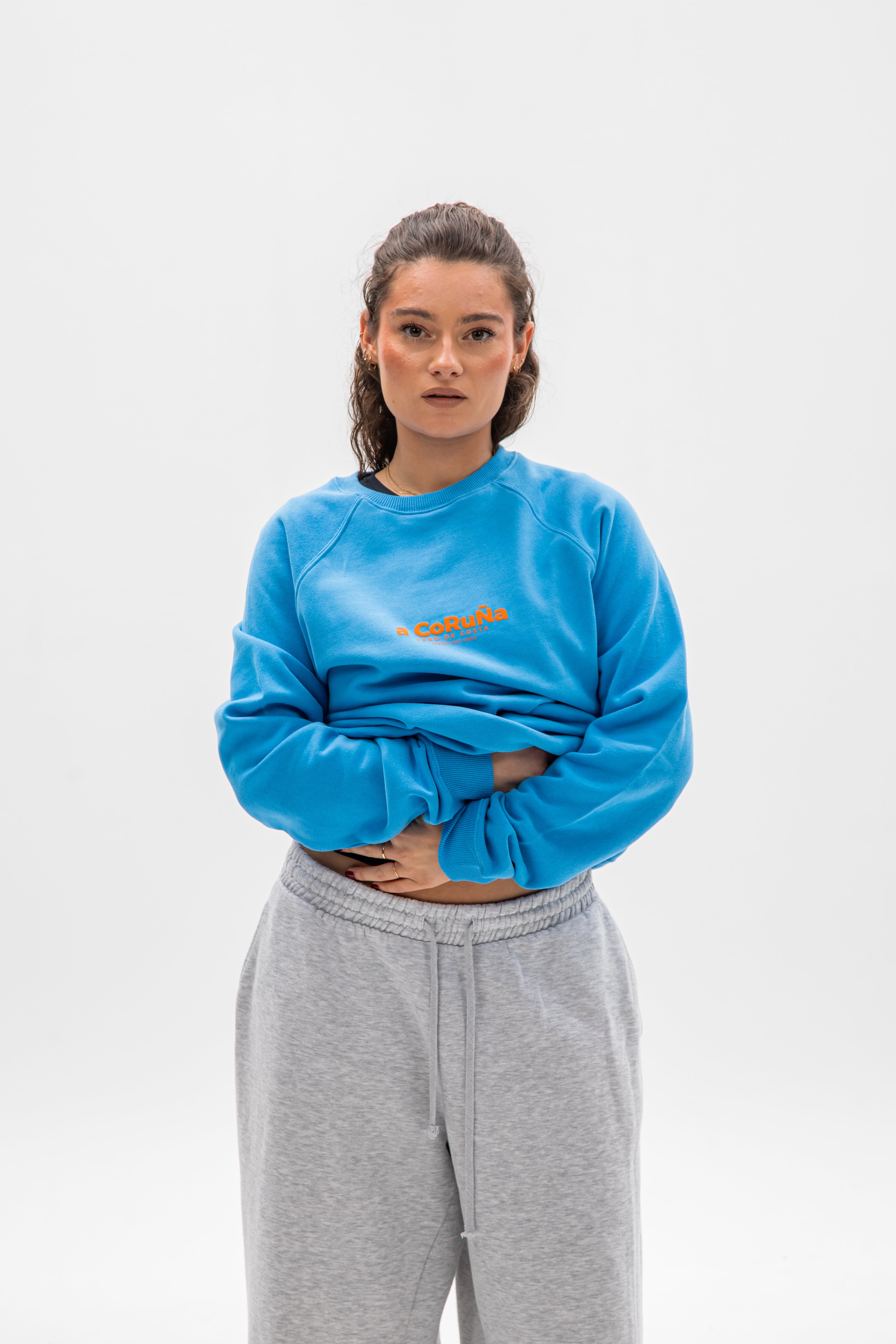 SUDADERA AZUL TIZA/NARANJA "A CORUÑA"