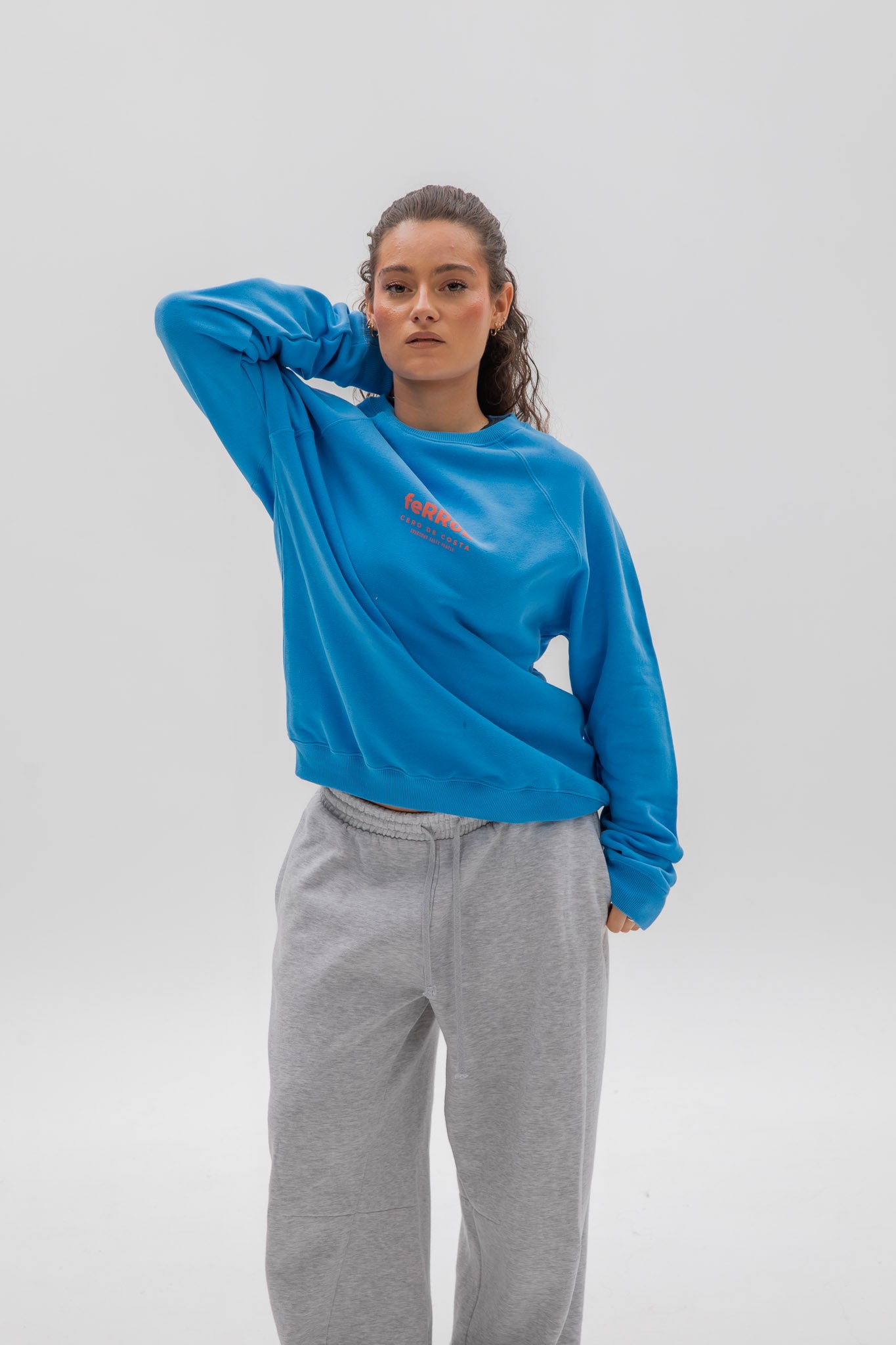 SUDADERA AZUL TIZA/ROSA "FERROL"