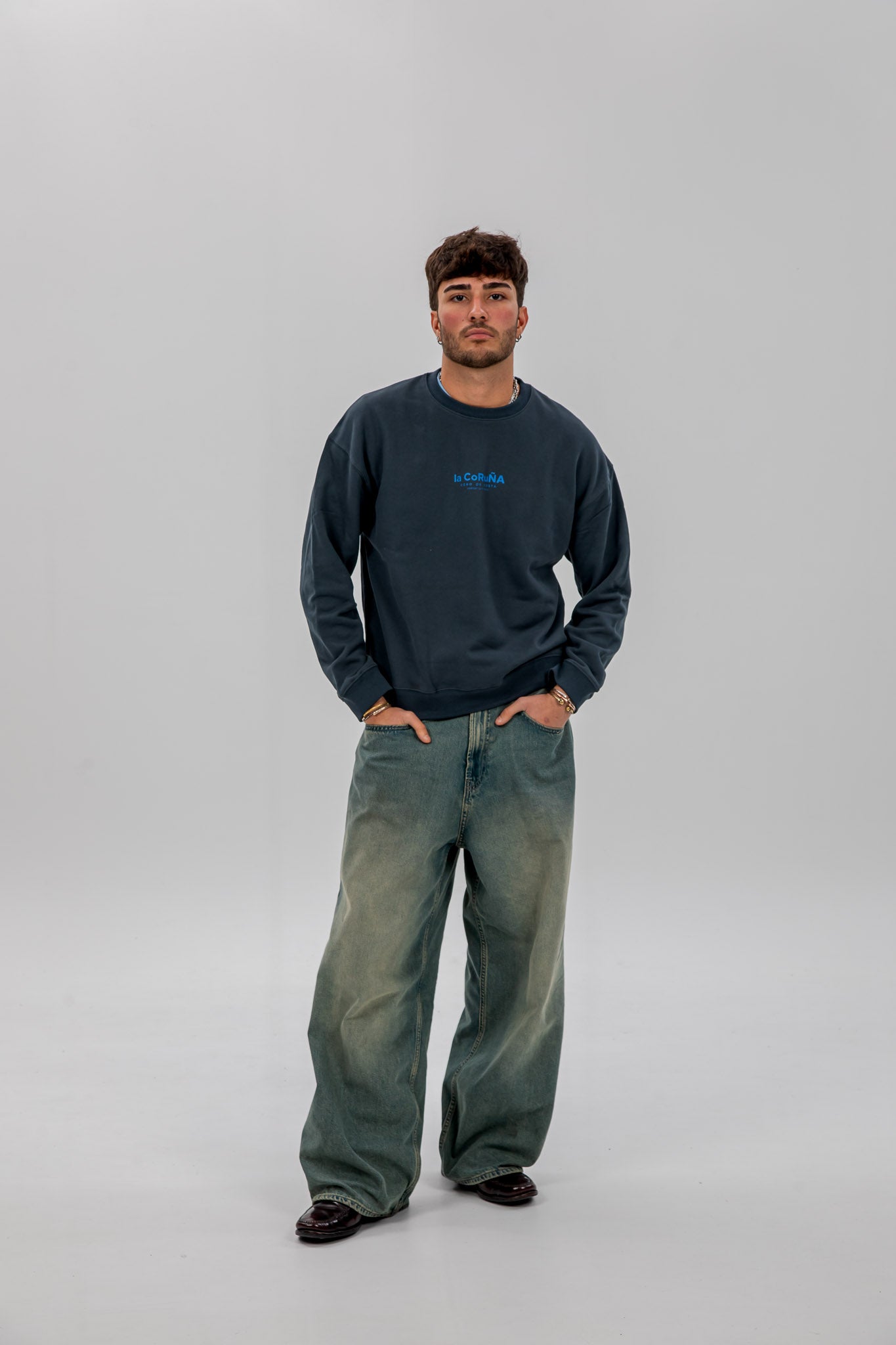 SUDADERA ANTRACITA/AZUL "LA CORUÑA"