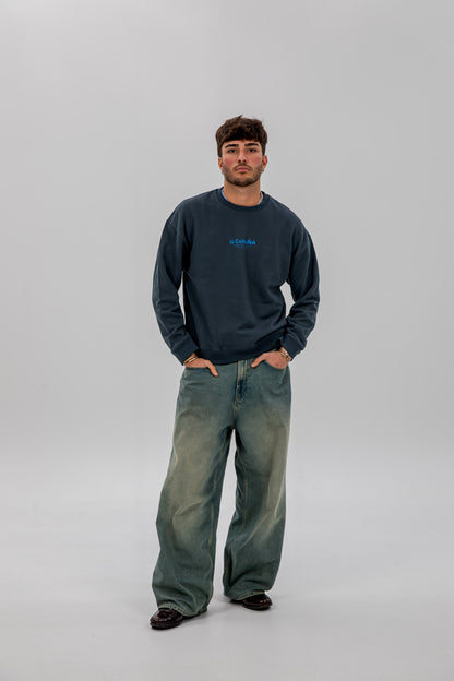 SUDADERA ANTRACITA/AZUL "LA CORUÑA"