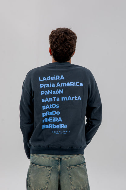SUDADERA ANTRACITA/CELESTE "BAIONA" ESTRELLA