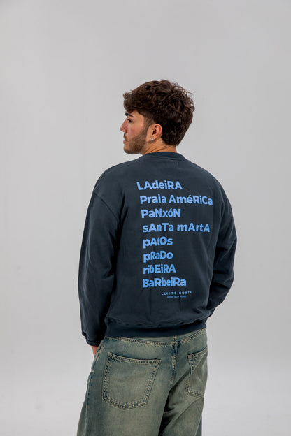 SUDADERA ANTRACITA/CELESTE "BAIONA" ESTRELLA
