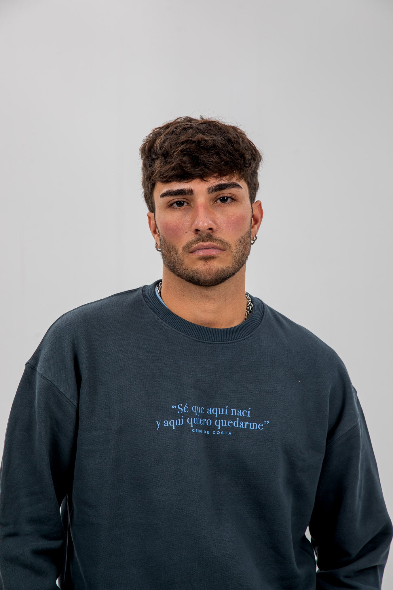 SUDADERA ANTRACITA/CELESTE 