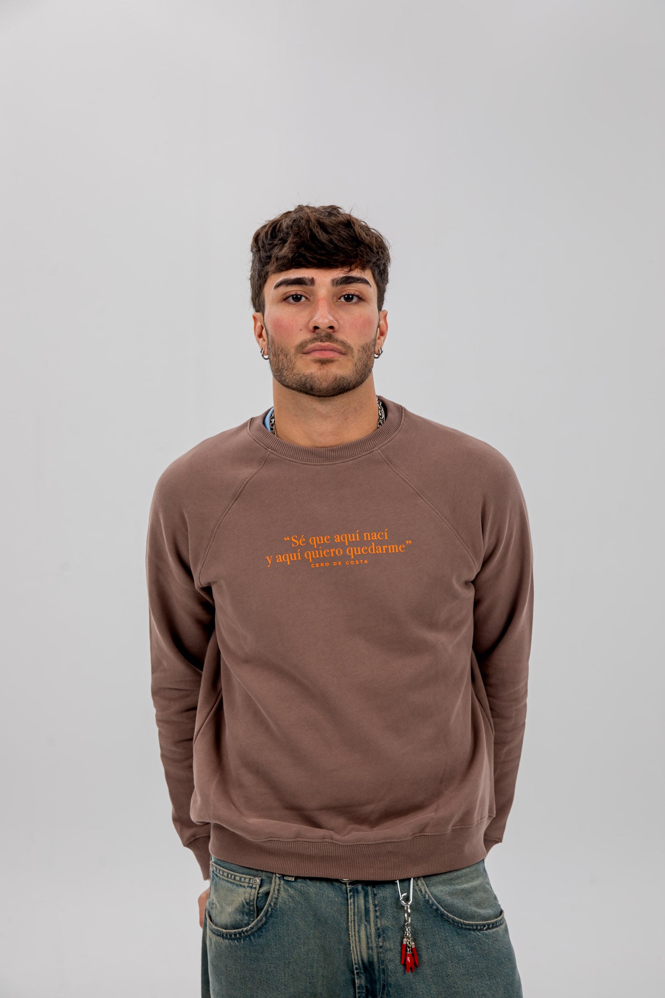 SUDADERA MARRÓN/NARANJA "LOS LIMONES"