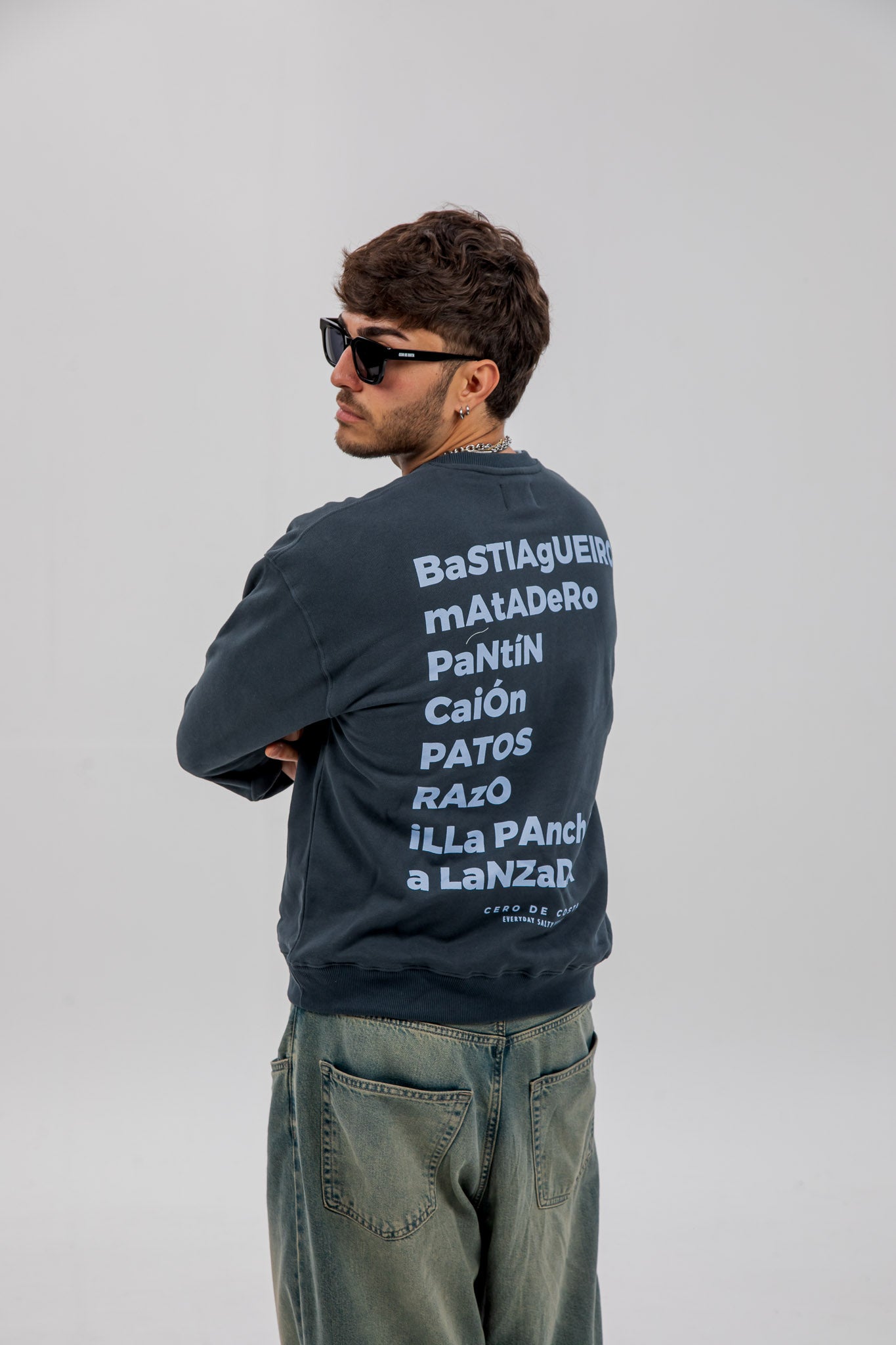 SUDADERA ANTRACITA/CELESTE 