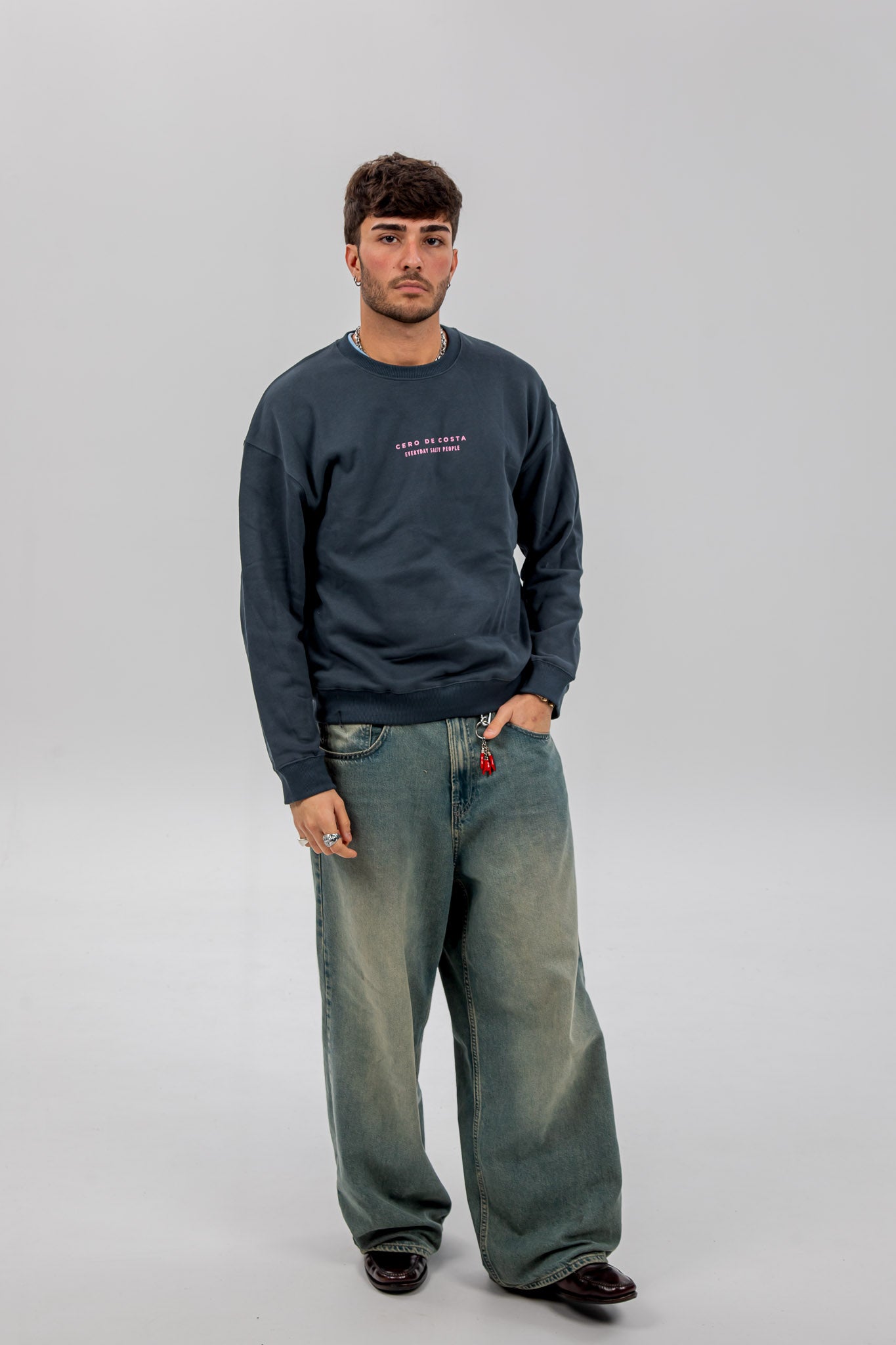 SUDADERA ANTRACITA/ROSA "CERO DE COSTA PLAYAS SURF"