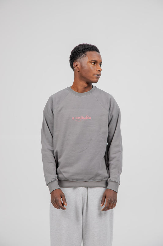 SUDADERA GRIS/ROSA "A CORUÑA"