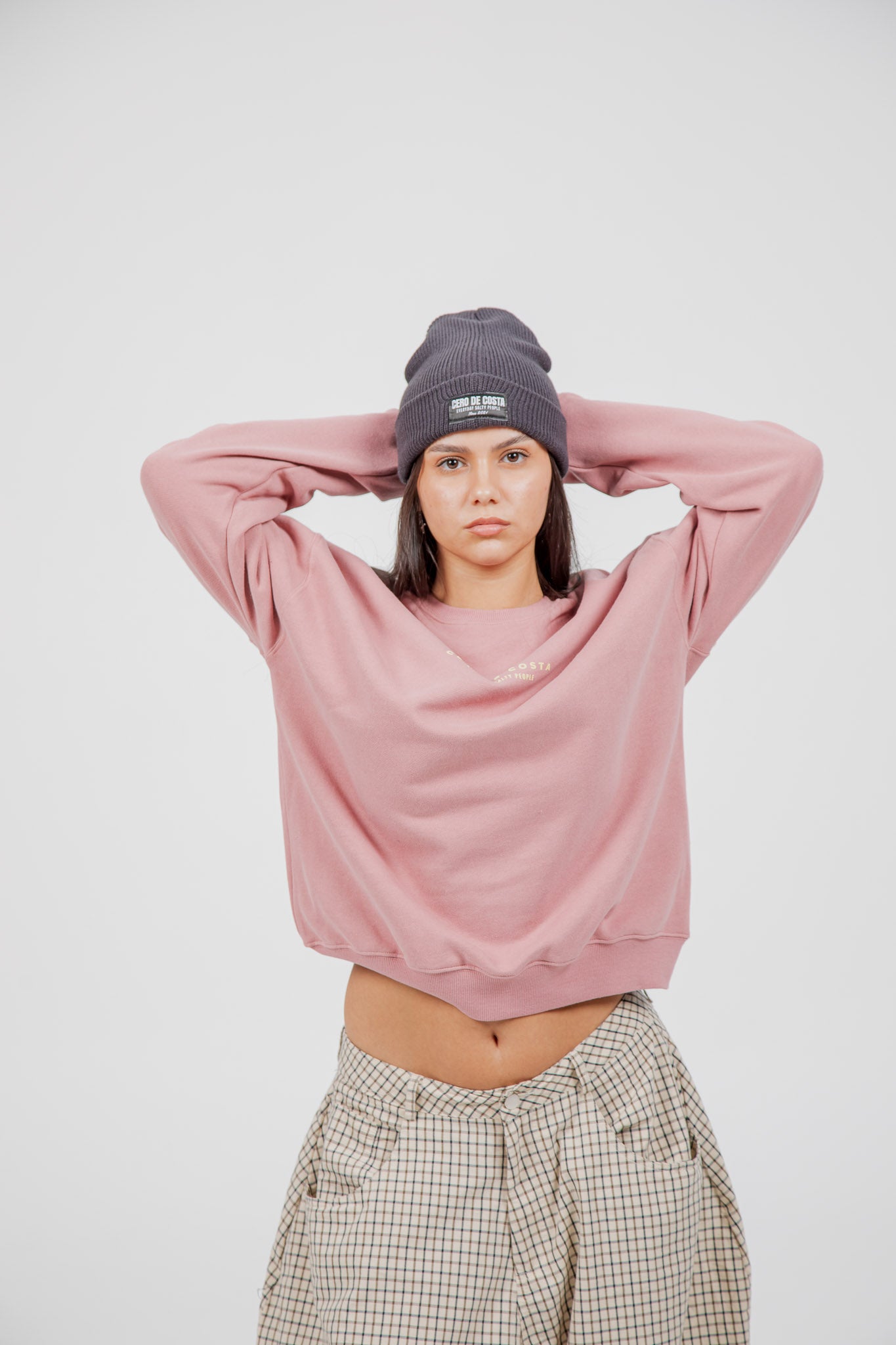 SUDADERA ROSA/BEIGE "MORRAZO"