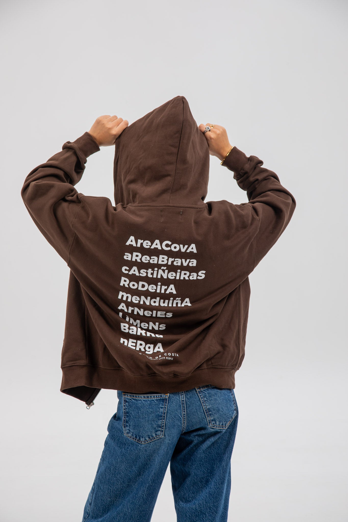 BROWN/BEIGE "MORRAZO" ZIP-UP HOODIE