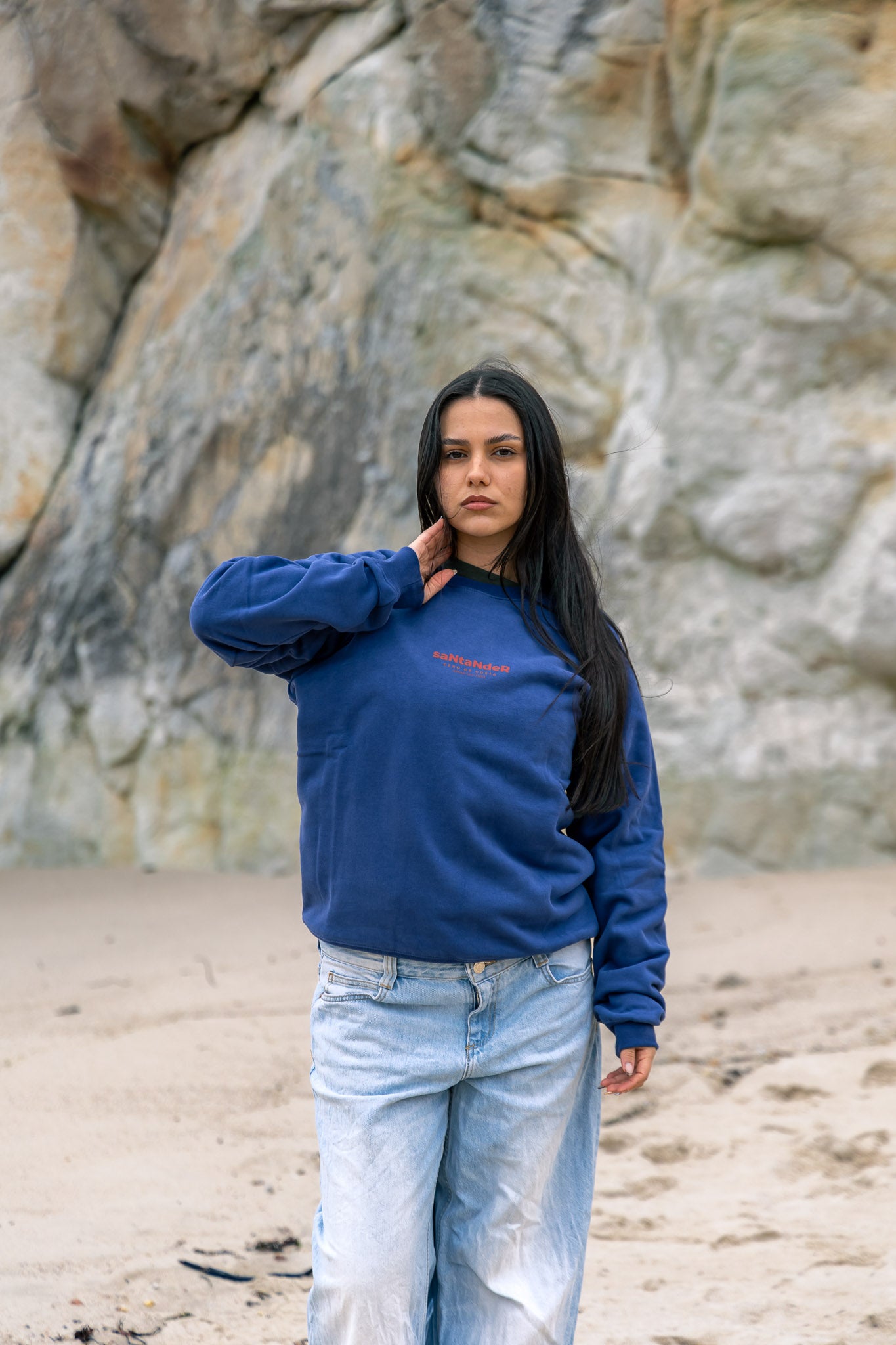 SUDADERA AZUL/ROJO "SANTANDER"