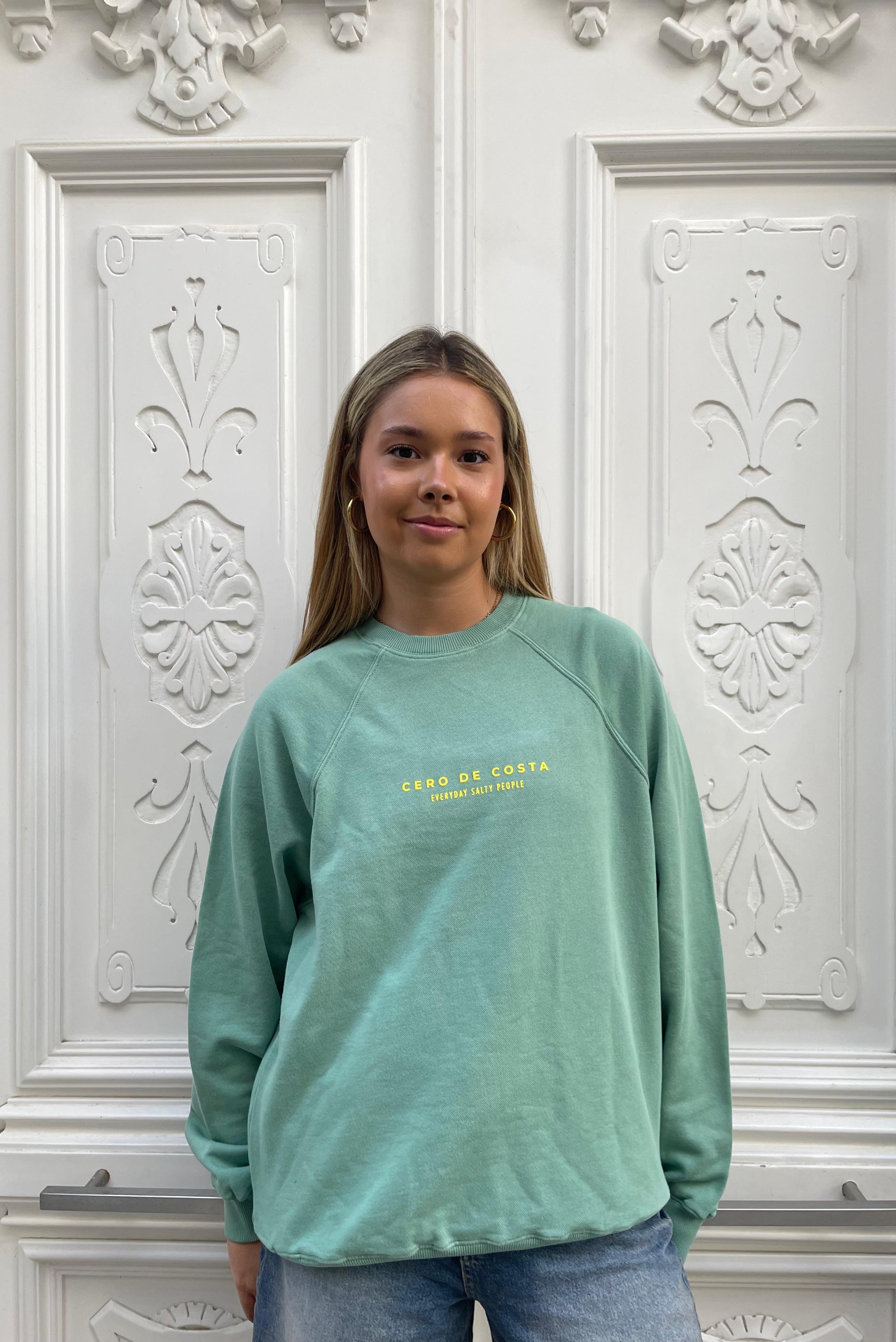 SUDADERA VIGO VERDE AGUA/AMARILLO