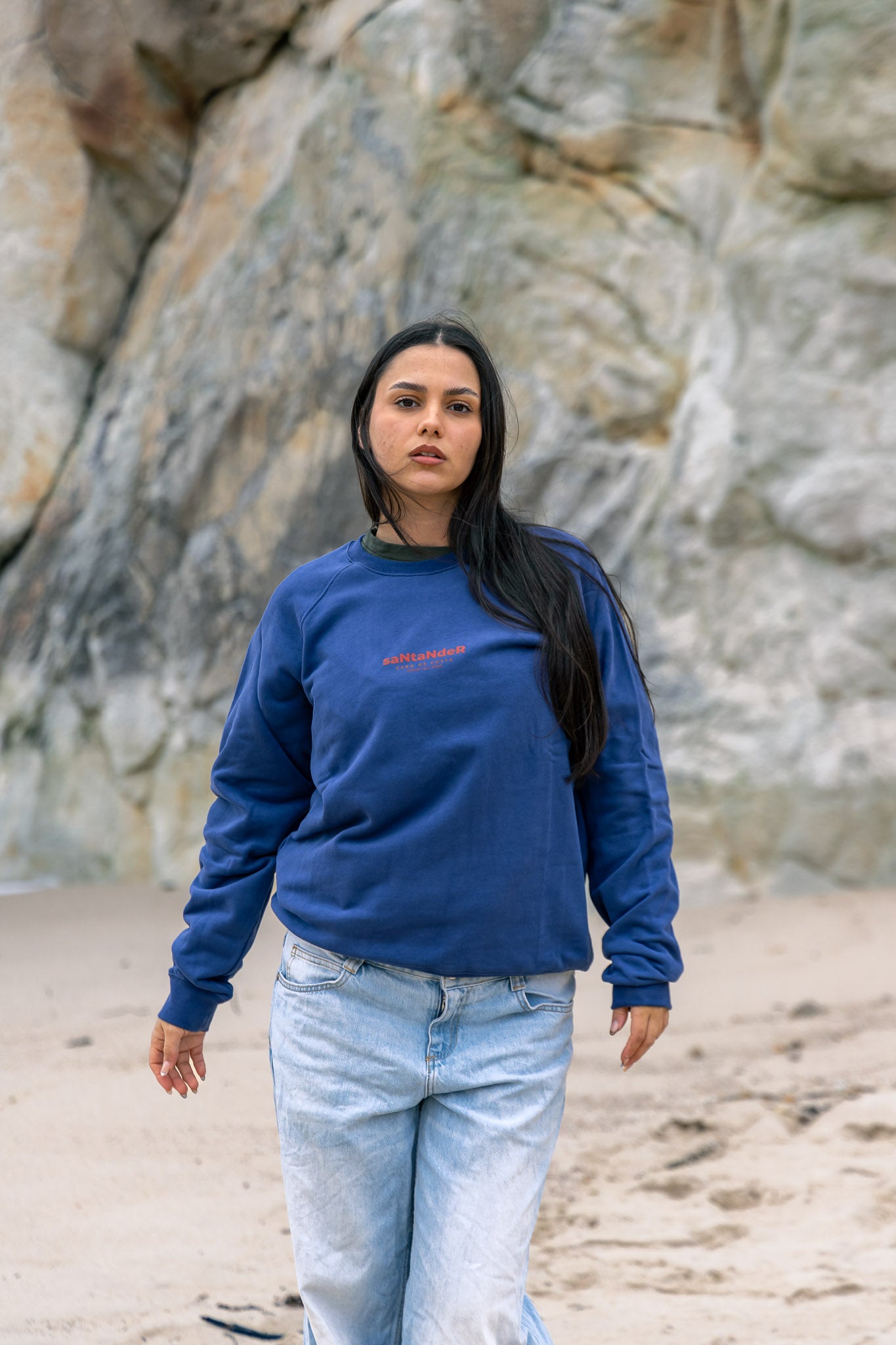 SUDADERA AZUL/ROJO "MÁLAGA"