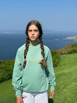 SUDADERA VERDE AGUA/NARANJA "CERO DE COSTA" PLAYAS SURF