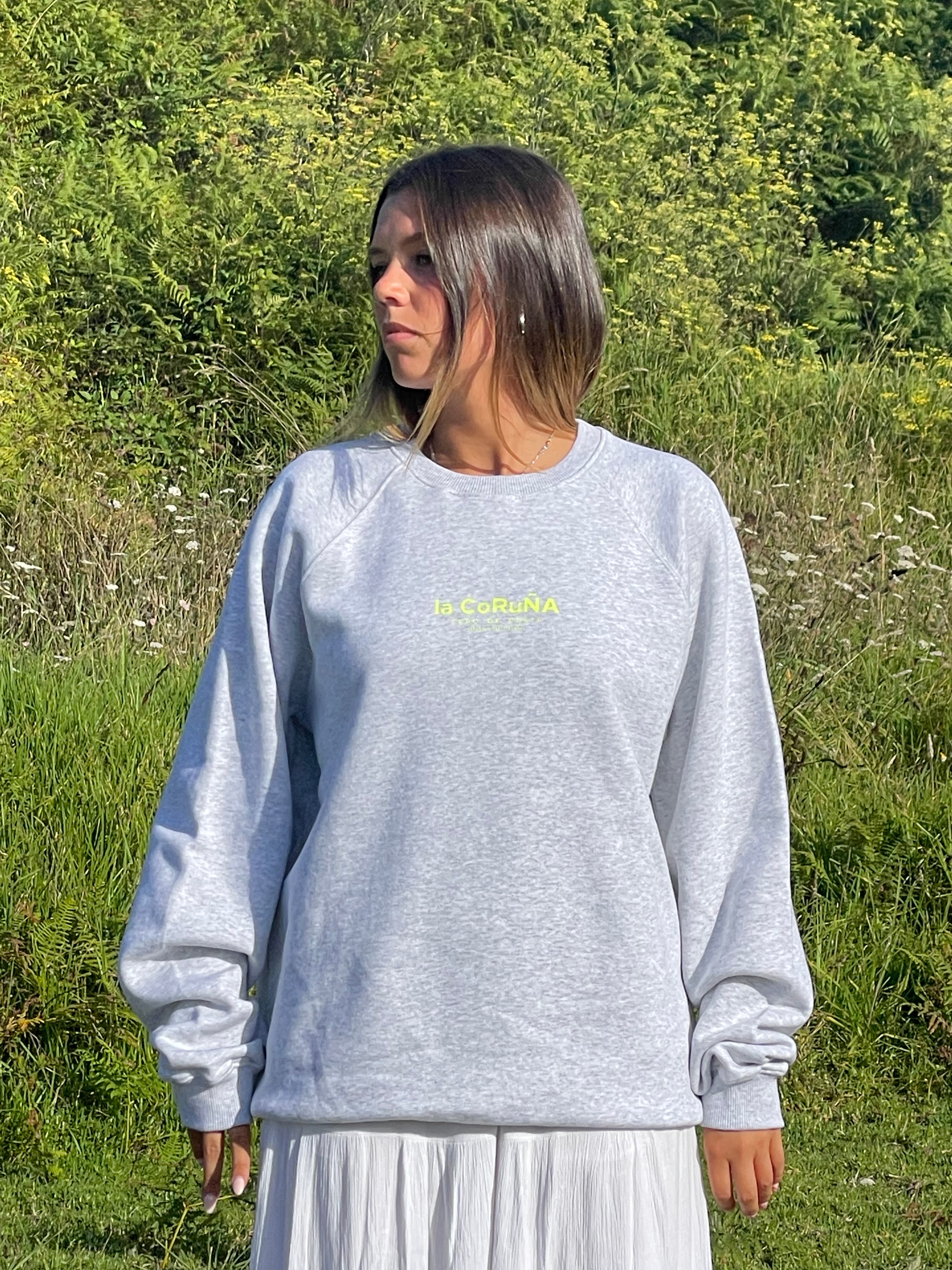 SUDADERA "LA CORUÑA" GRIS/FLÚOR
