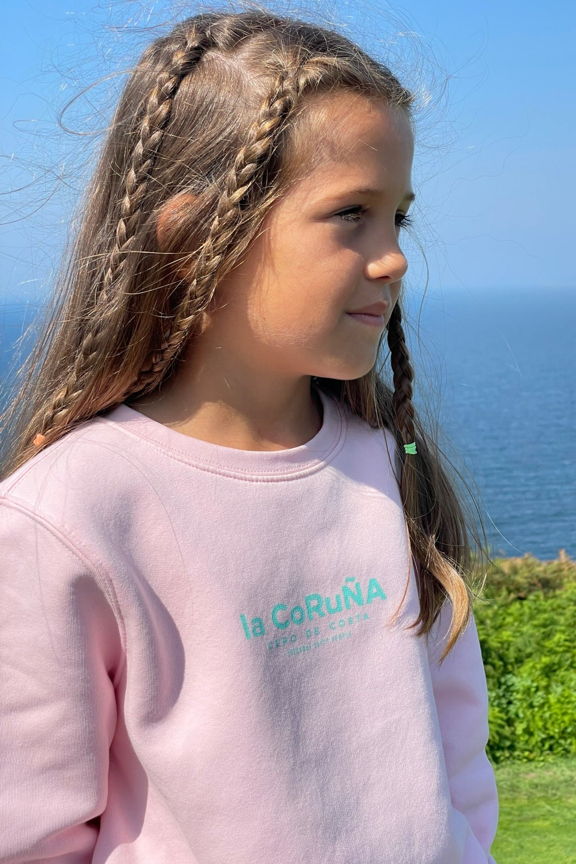 SUDADERA LA CORUÑA ROSA/VERDE AGUA KIDS