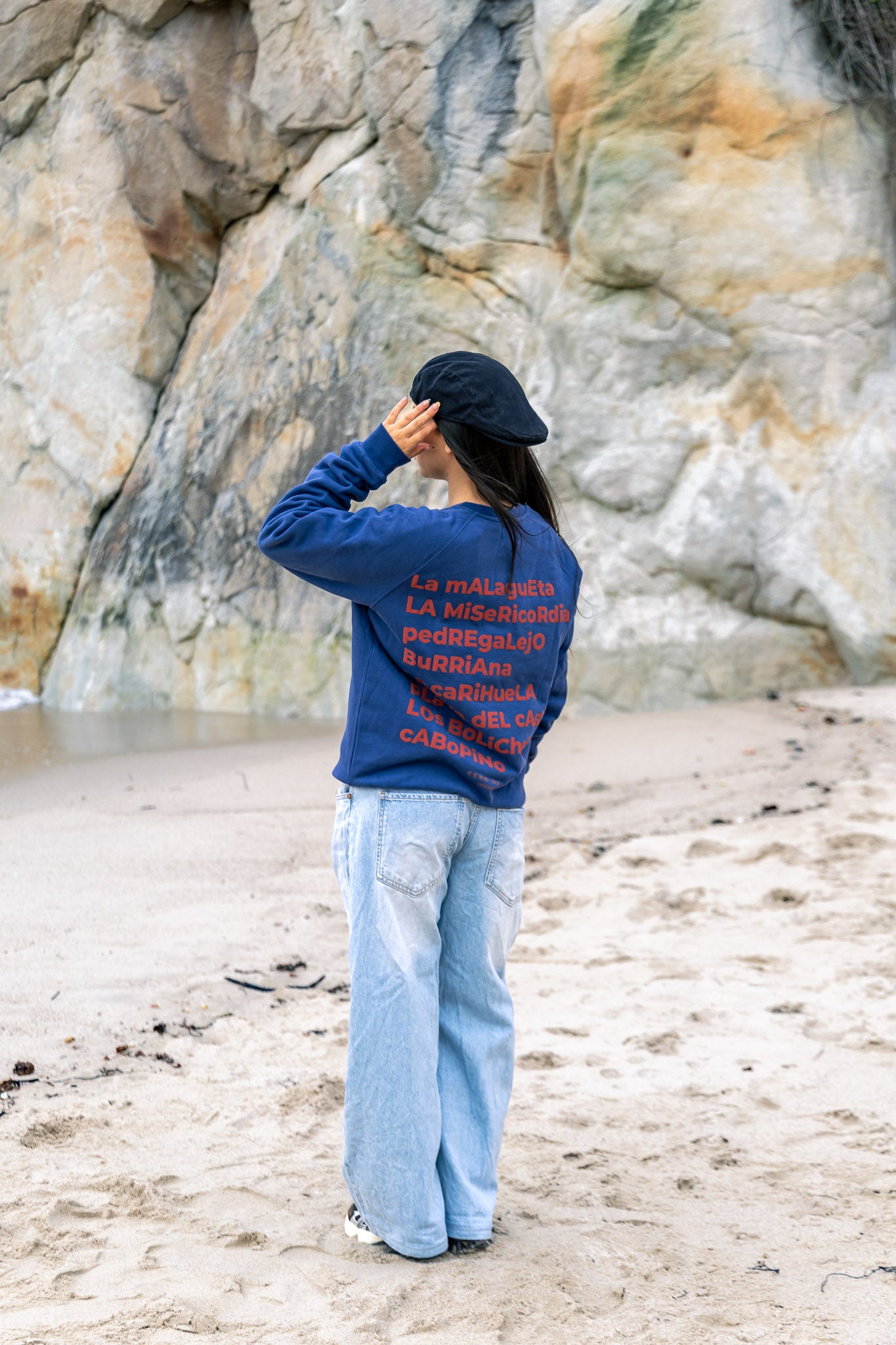 SUDADERA AZUL/ROJO "MÁLAGA"