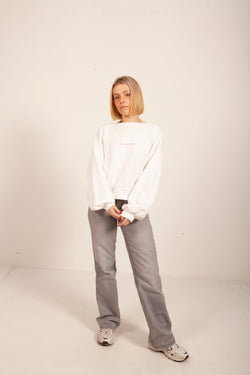 SUDADERA BLANCA/ROSA CORTA "SANXENXO"